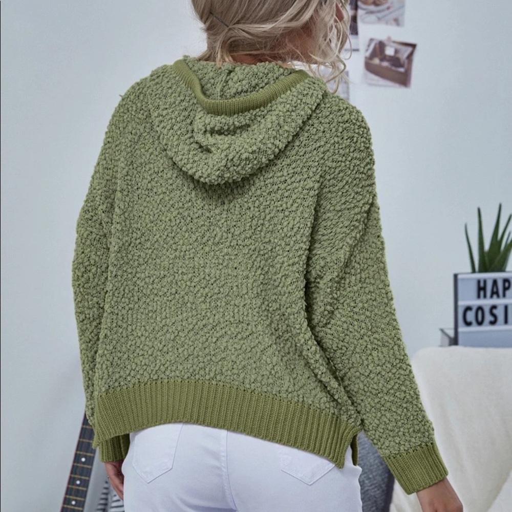 SOFTEST EVER Popcorn knit hoodie pullover blue - Picture 4 of 10